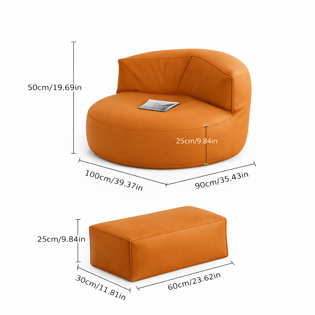 Modern Ottoman-Style Bean Bag Chair
