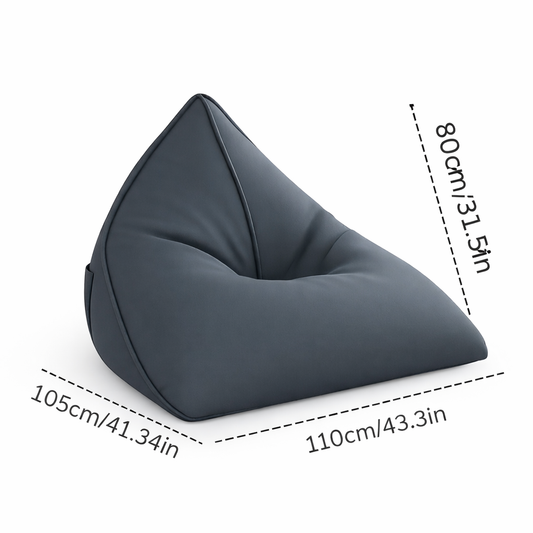 Modern Triangle Bean Bag Dark Grey