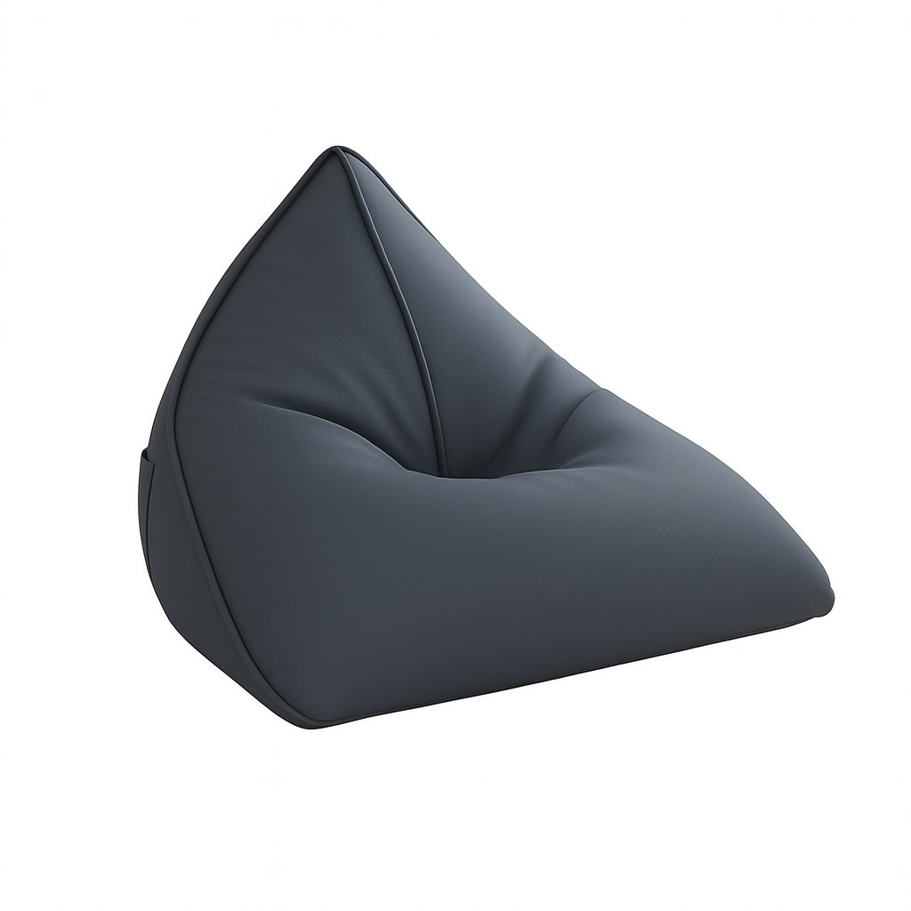 Modern Triangle Bean Bag Dark Grey